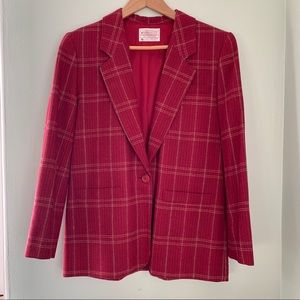 Pendleton Petite 8 Berry Red Wool Blazer Jacket